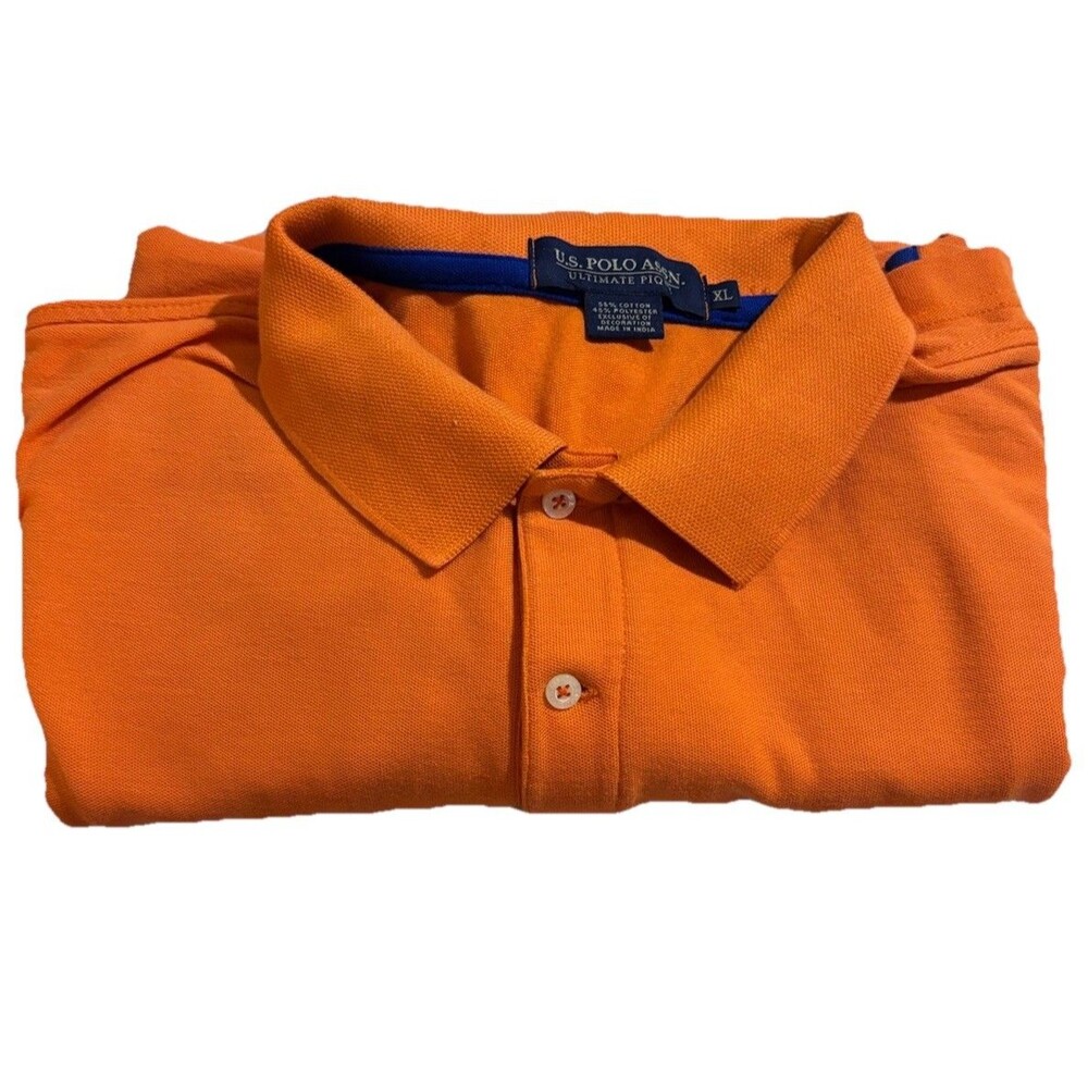 U.S. Polo‎ Assn. Men’s Polo Shirt Size XL Orange Short Sleeve Embroidered Logo